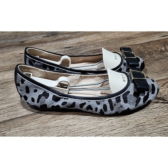 Cole Haan Shoes - Cole Haan Womens Leopard Calf Hair Patent Leather Wedge Shoes 9.5 B Cheetah Gray